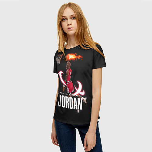 Женская футболка MICHAEL JORDAN / 3D-принт – фото 3
