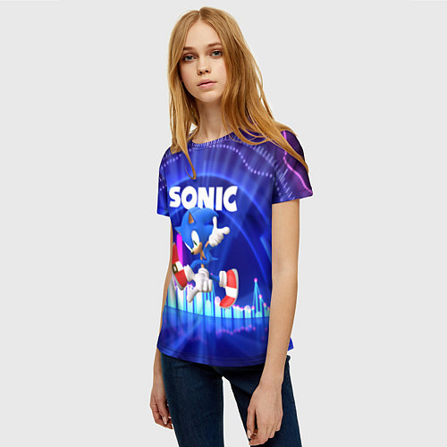 Женская футболка SONIC СОНИК / 3D-принт – фото 3