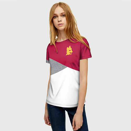 Женская футболка AS Roma Red Design 2122 / 3D-принт – фото 3