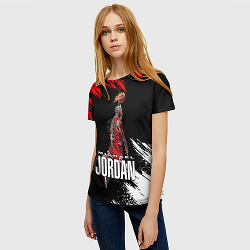 Женская футболка MICHAEL JORDAN / 3D-принт – фото 3