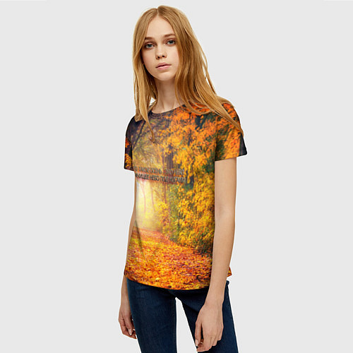 Женская футболка Что такое осень - это небо / 3D-принт – фото 3