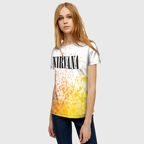 Женская футболка NIRVANA НИРВАНА / 3D-принт – фото 3