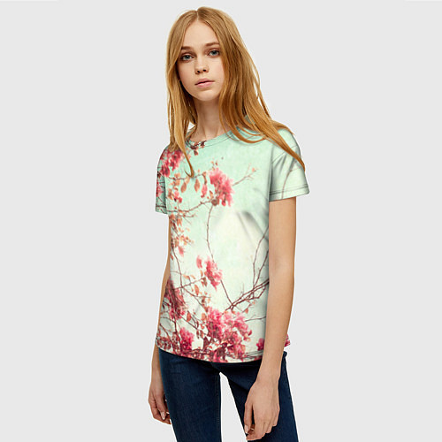 Женская футболка Цветы / 3D-принт – фото 3