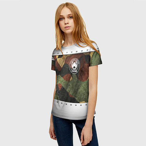 Женская футболка Танковые войска РФ / 3D-принт – фото 3