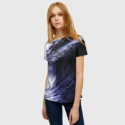 Женская футболка Волна / 3D-принт – фото 3