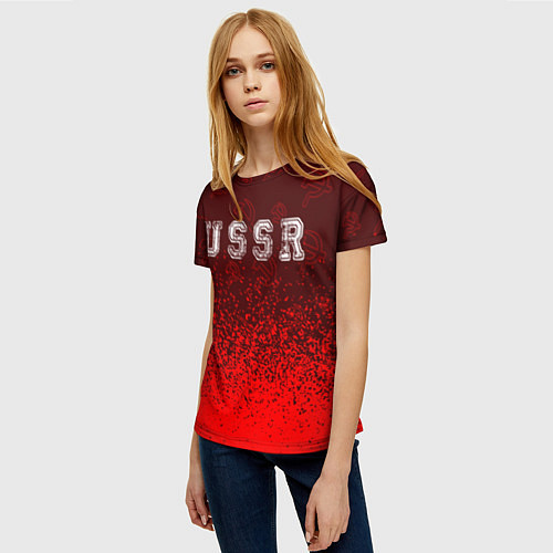 Женская футболка USSR СССР / 3D-принт – фото 3