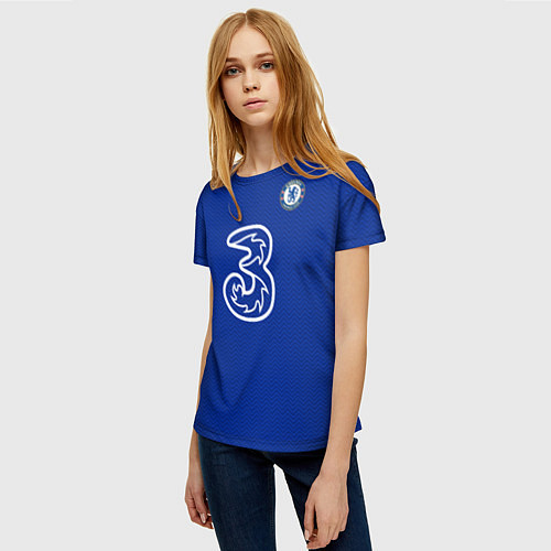 Женская футболка Челси форма Зиеш 20-21 / 3D-принт – фото 3