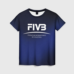 Футболка женская FIVB Volleyball цвета 3D-принт — фото 1