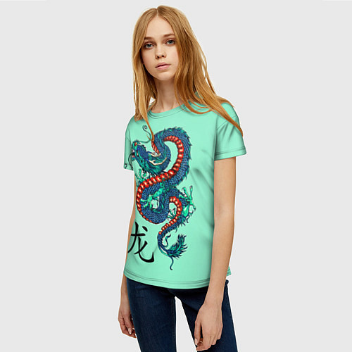 Женская футболка Dragon / 3D-принт – фото 3