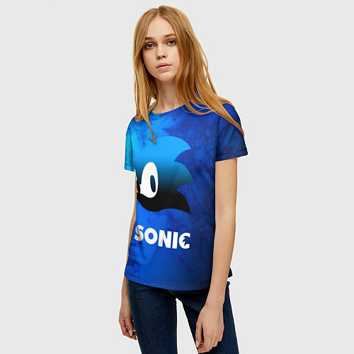 Женская футболка СОНИК SONIC / 3D-принт – фото 3