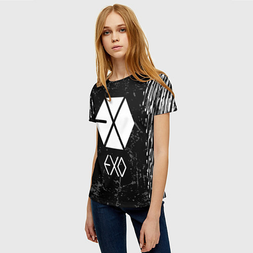 Женская футболка EXO BAND / 3D-принт – фото 3