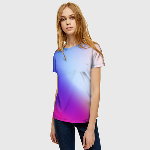 Женская футболка Градиент Облаков / 3D-принт – фото 3