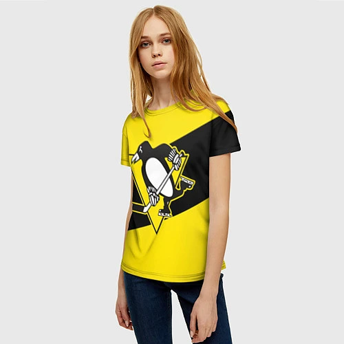 Женская футболка Питтсбург Пингвинз / 3D-принт – фото 3