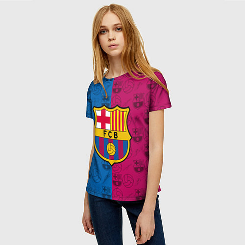Женская футболка FC BARCELONA / 3D-принт – фото 3