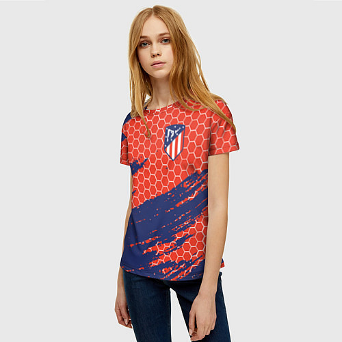 Женская футболка Atletico Madrid / 3D-принт – фото 3