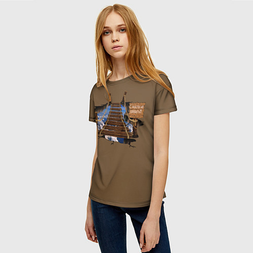 Женская футболка С моста не плевать!!! / 3D-принт – фото 3