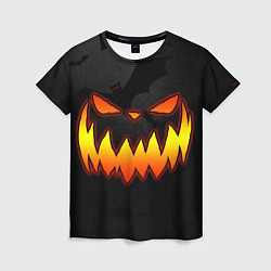 Футболка женская Pumpkin smile and bats, цвет: 3D-принт