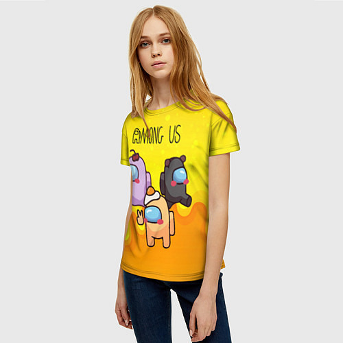 Женская футболка Among Us Желток / 3D-принт – фото 3