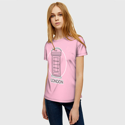 Женская футболка Телефонная будка, London / 3D-принт – фото 3