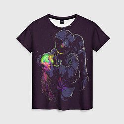 Футболка женская Медуза и космонавт, цвет: 3D-принт