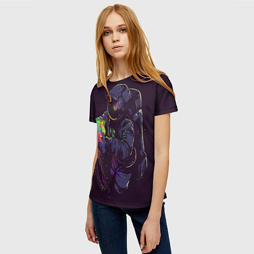 Женская футболка Медуза и космонавт / 3D-принт – фото 3