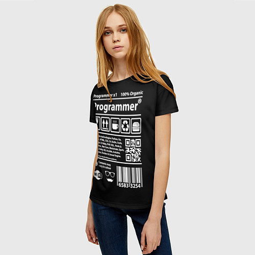 Женская футболка Programmer / 3D-принт – фото 3