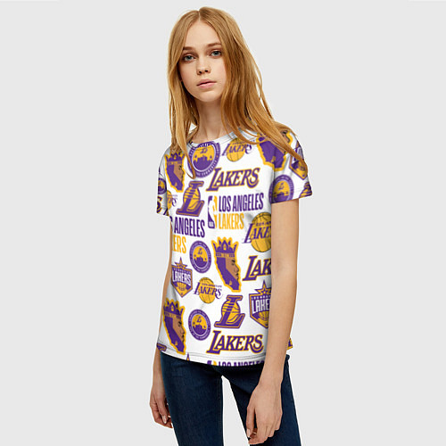 Женская футболка LAKERS LOGO / 3D-принт – фото 3