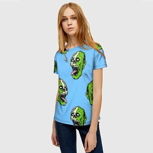 Женская футболка Зомби Zombie / 3D-принт – фото 3