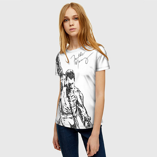 Женская футболка Freddie Mercury / 3D-принт – фото 3