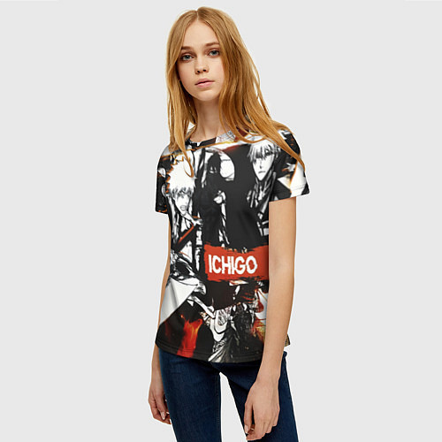 Женская футболка Bleach Блич Ичиго Курасаки / 3D-принт – фото 3