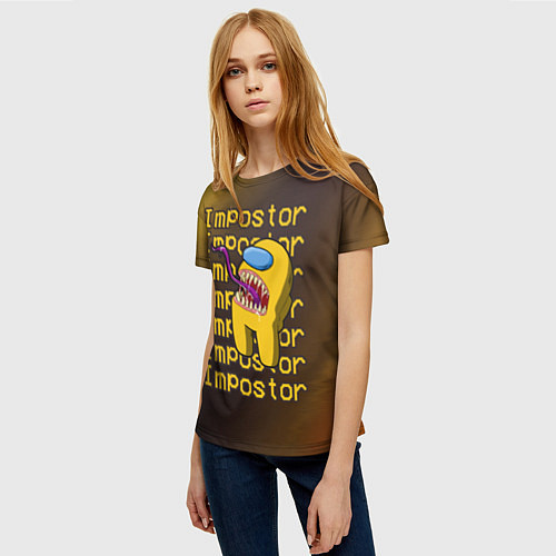 Женская футболка AMONG US - IMPOSTOR / 3D-принт – фото 3