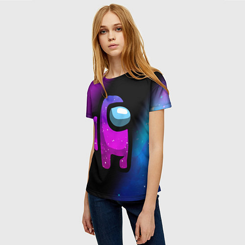 Женская футболка AMONG US - КОСМОС / 3D-принт – фото 3