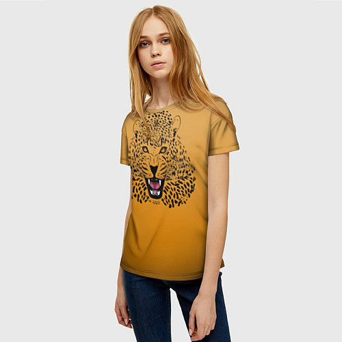 Женская футболка Леопард / 3D-принт – фото 3