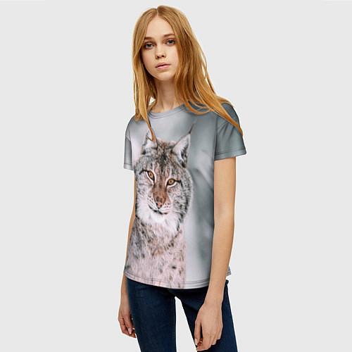 Женская футболка Рысь / 3D-принт – фото 3