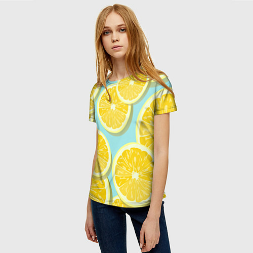 Женская футболка Лимончики / 3D-принт – фото 3