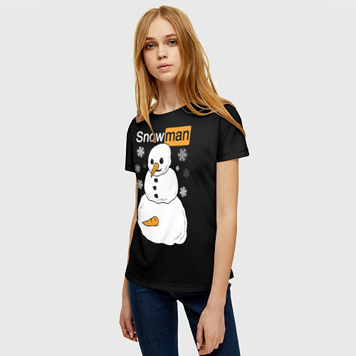 Женская футболка Снеговик / 3D-принт – фото 3