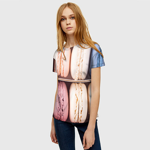 Женская футболка Макарон / 3D-принт – фото 3