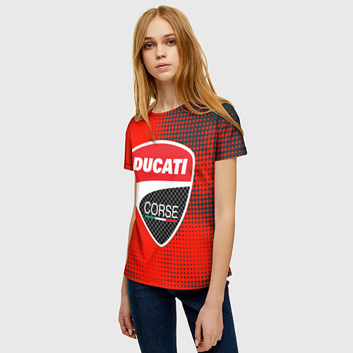 Женская футболка Ducati Corse logo / 3D-принт – фото 3