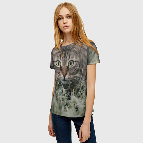 Женская футболка Кошка / 3D-принт – фото 3