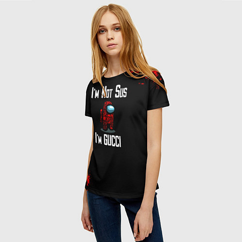 Женская футболка Among Us Gucci / 3D-принт – фото 3