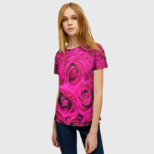 Женская футболка Розы / 3D-принт – фото 3