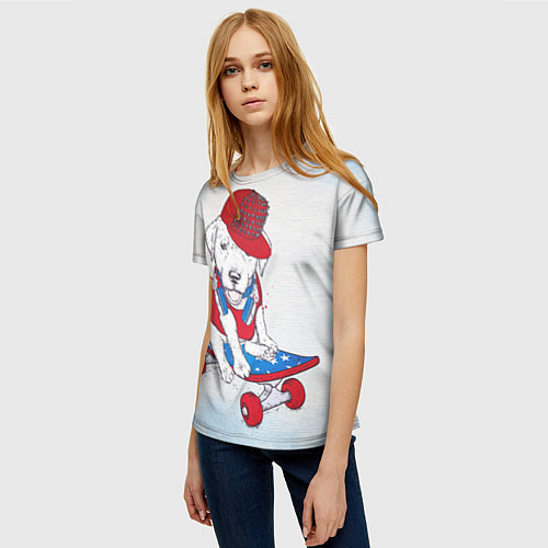 Женская футболка Догистайл / 3D-принт – фото 3