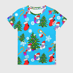 Футболка женская Новый год, цвет: 3D-принт