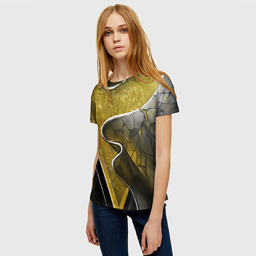 Женская футболка Золотой треугольник / 3D-принт – фото 3