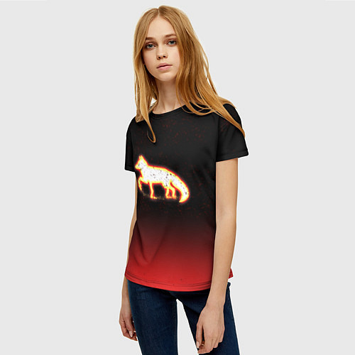 Женская футболка Светящаяся лиса / 3D-принт – фото 3