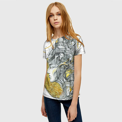 Женская футболка Мечты города / 3D-принт – фото 3