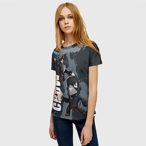 Женская футболка Ворон / 3D-принт – фото 3