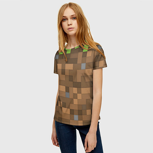 Женская футболка Minecraft камуфляж / 3D-принт – фото 3