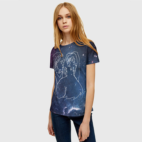 Женская футболка Ты моя вселенная / 3D-принт – фото 3
