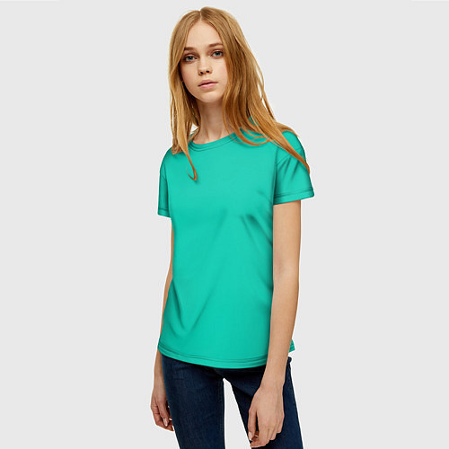 Женская футболка Бискайский зеленый без рисунка / 3D-принт – фото 3